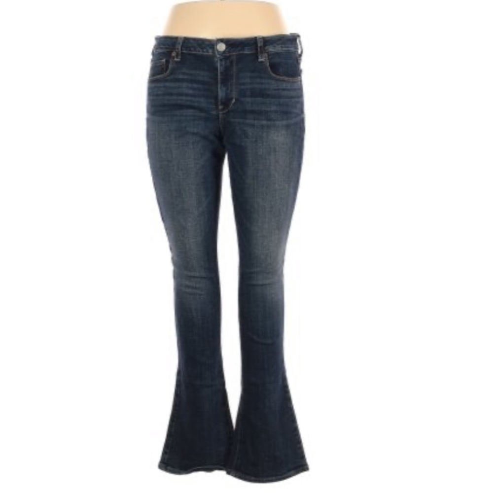 {American Eagle} dark wash bell bottom flare 14